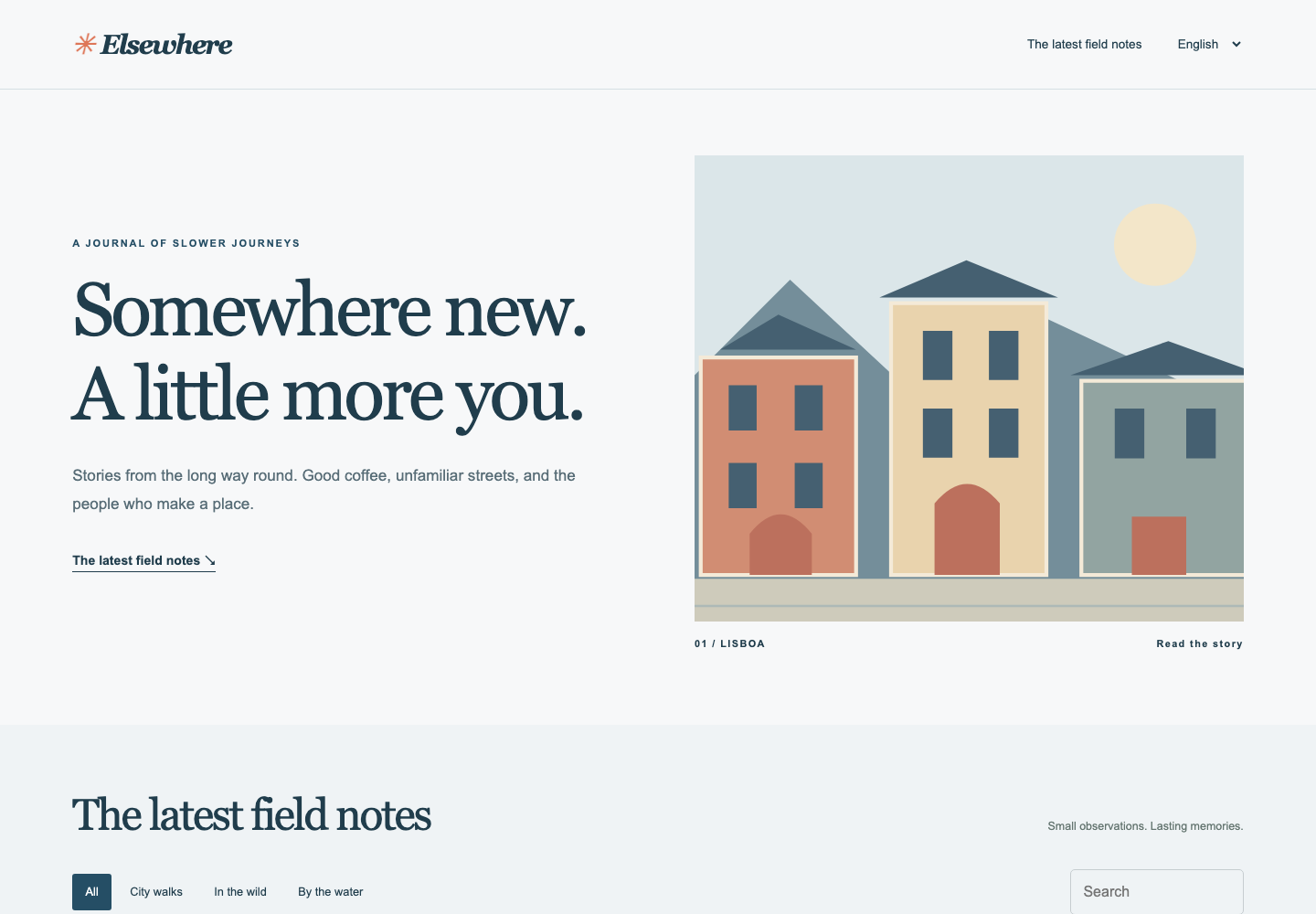 Elsewhere, the blog template