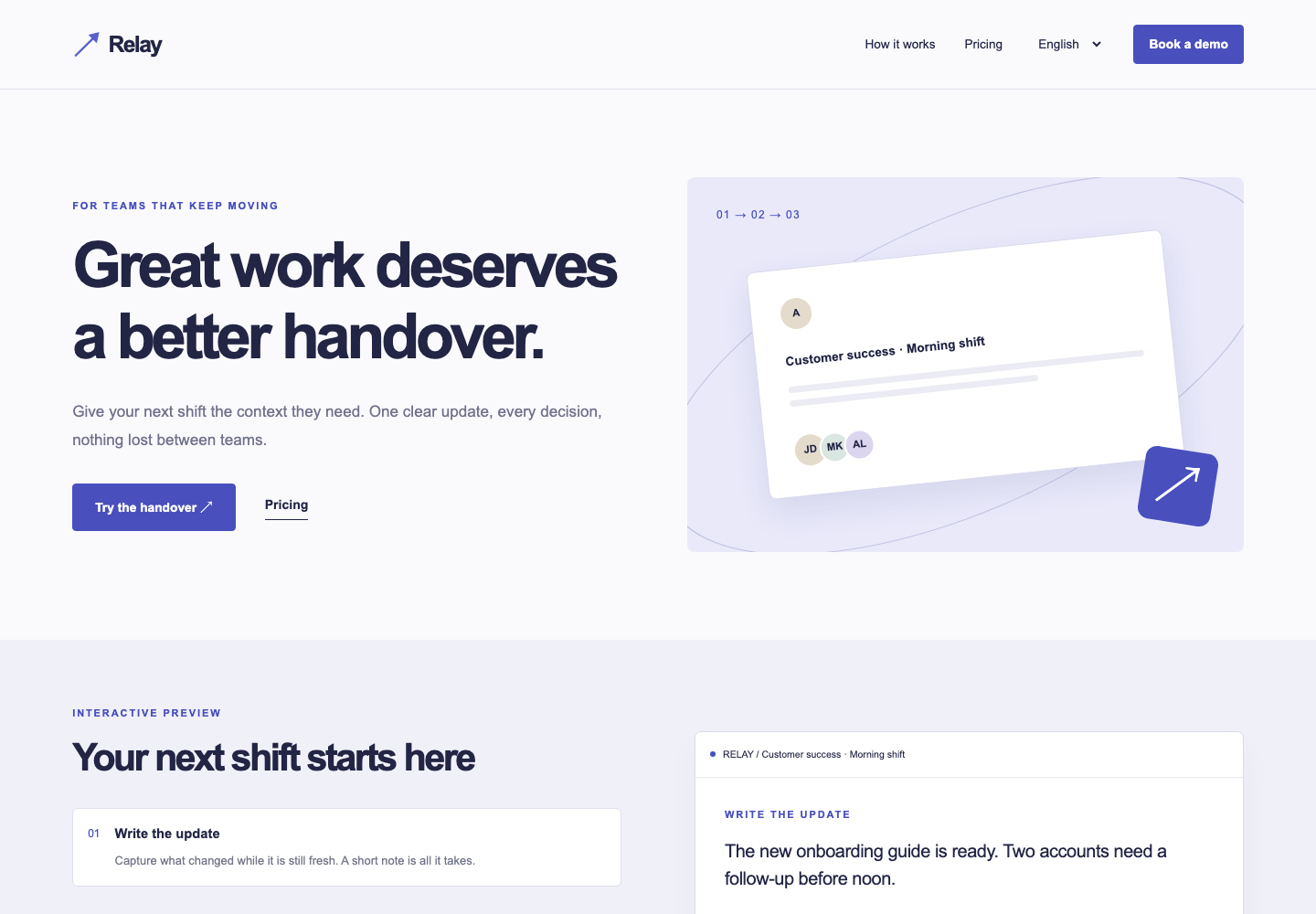 Relay, the saas landing page template
