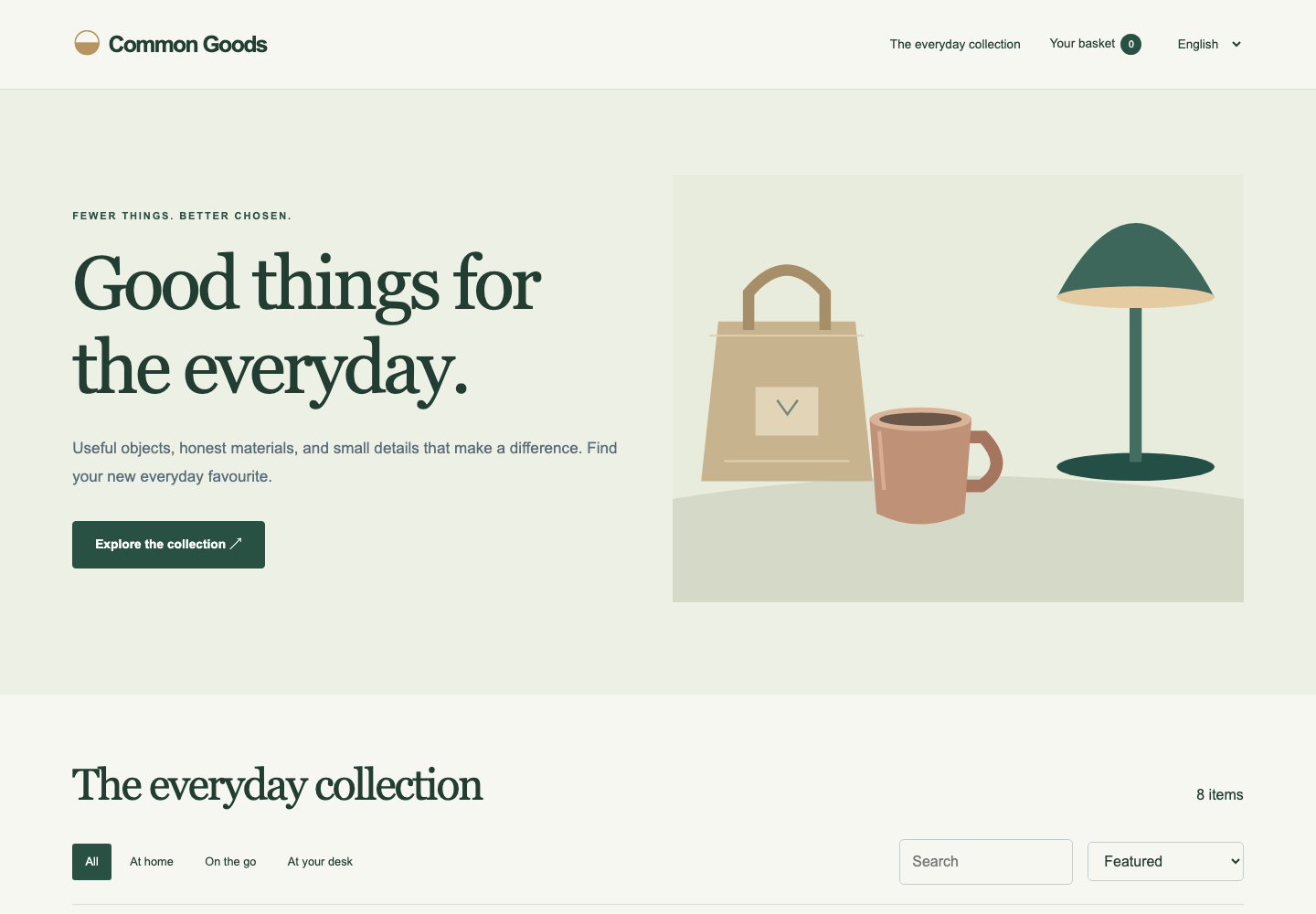 Common Goods, the storefront template